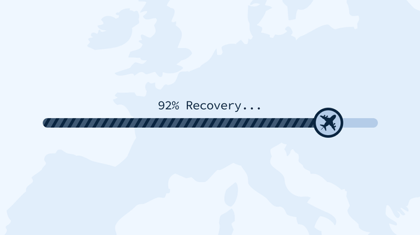 Illustration of air traffic recovery in Europe.